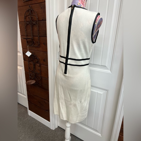 Calvin Klein White Sweater Dress with Leather Accents- NWT! - Picture 4 of 5